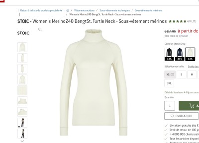 Image 1 from Marie of Stoic - Women's Merino240 BengtSt. Turtle Neck - Merino base layer